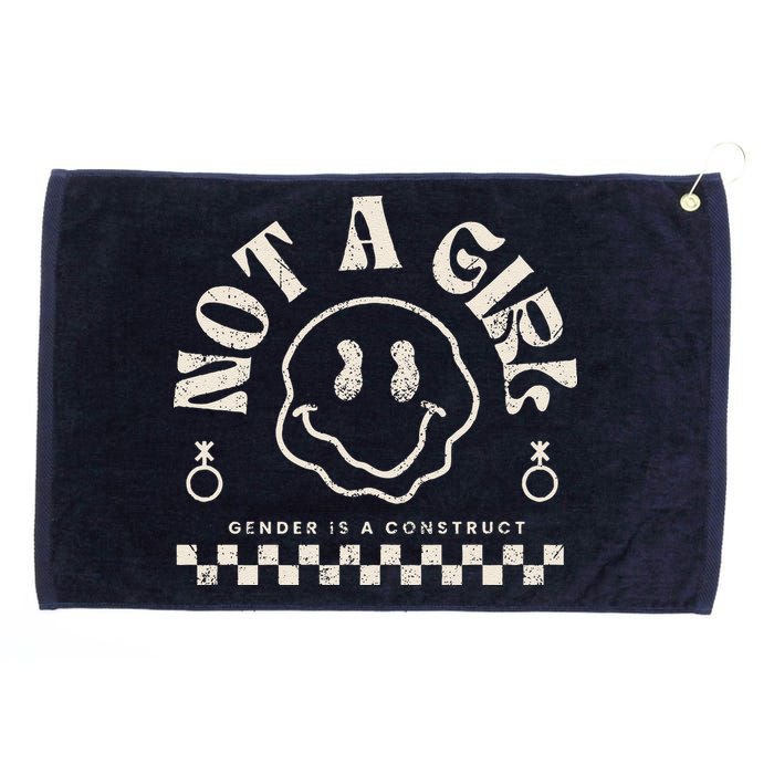 Not A Girl Non Binary  Gender Is A Construct Grommeted Golf Towel