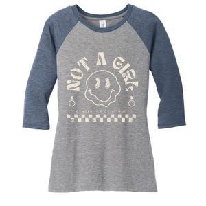 Not A Girl Non Binary  Gender Is A Construct Women's Tri-Blend 3/4-Sleeve Raglan Shirt