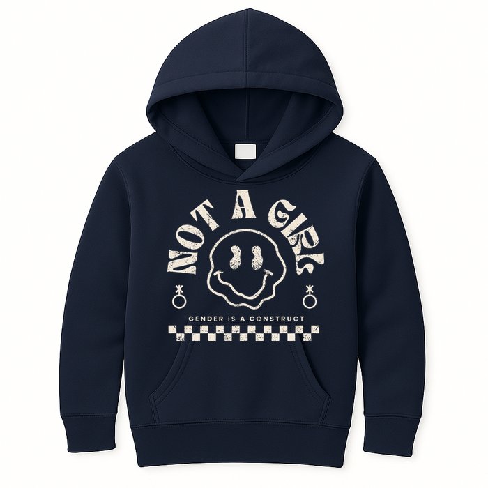 Not A Girl Non Binary  Gender Is A Construct Kids Hoodie