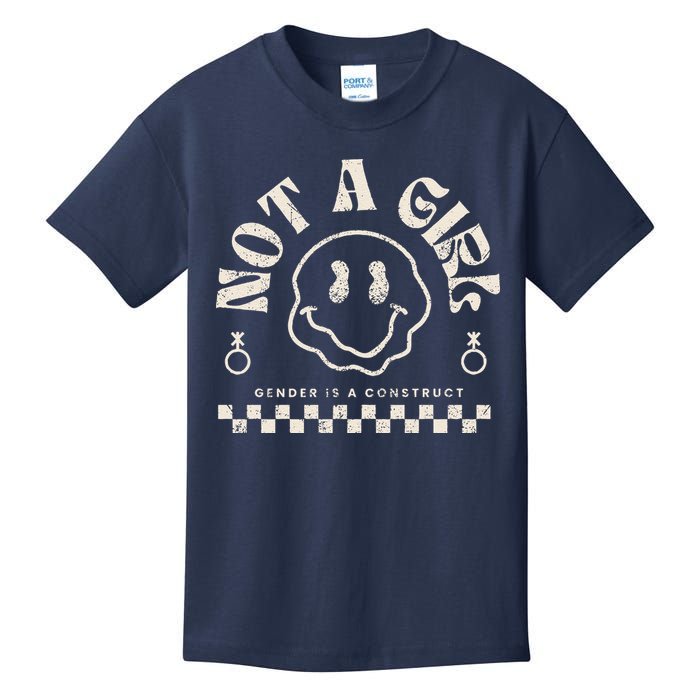 Not A Girl Non Binary  Gender Is A Construct Kids T-Shirt