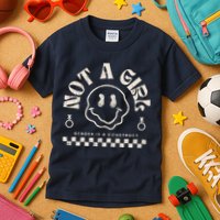 Not A Girl Non Binary  Gender Is A Construct Kids T-Shirt