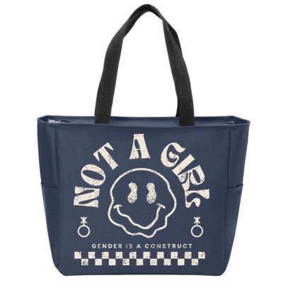Not A Girl Non Binary  Gender Is A Construct Zip Tote Bag