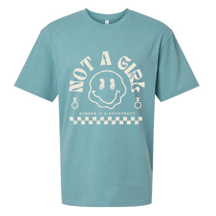 Not A Girl Non Binary  Gender Is A Construct Sueded Cloud Jersey T-Shirt
