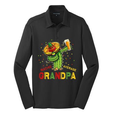 Nacho Average Grandpa Fiesta Cinco De Mayo Cactus Mariachi Silk Touch Performance Long Sleeve Polo