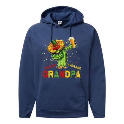 Nacho Average Grandpa Fiesta Cinco De Mayo Cactus Mariachi Performance Fleece Hoodie