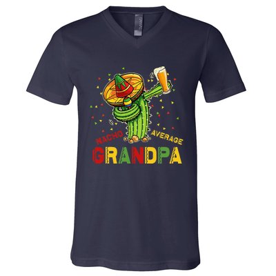 Nacho Average Grandpa Fiesta Cinco De Mayo Cactus Mariachi V-Neck T-Shirt