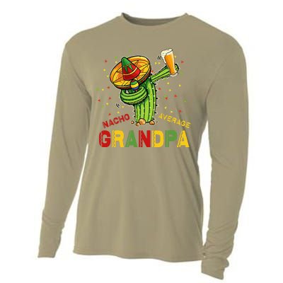 Nacho Average Grandpa Fiesta Cinco De Mayo Cactus Mariachi Cooling Performance Long Sleeve Crew