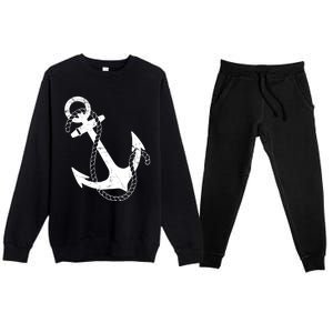 Nautical Anchor Great Gift Premium Crewneck Sweatsuit Set