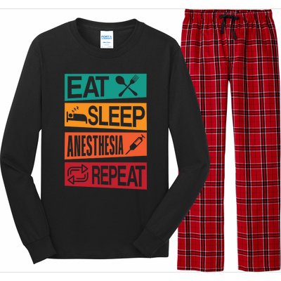 Nurse Anesthetisfunny Gift Eat Sleep Anesthesia Nurse Crna Gift Long Sleeve Pajama Set