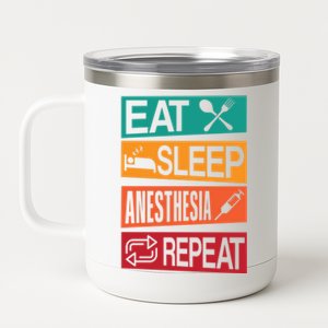 Nurse Anesthetisfunny Gift Eat Sleep Anesthesia Nurse Crna Gift 12 oz Stainless Steel Tumbler Cup