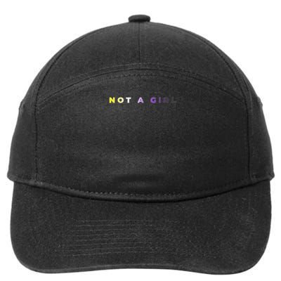 Not A Girl Subtle Flag Enby Pride Queer Lgbt 7-Panel Snapback Hat