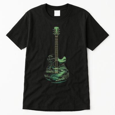 Nature Acoustic Guitar Forest Landscape Tall T-Shirt