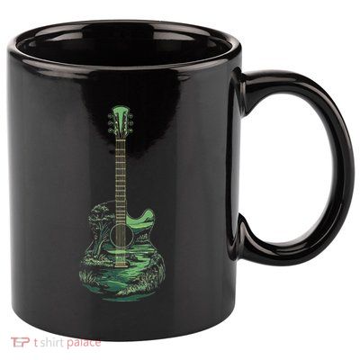 Nature Acoustic Guitar Forest Landscape 11oz C Handle Ceramic Mug