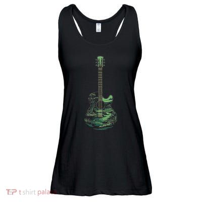 Nature Acoustic Guitar Forest Landscape Ladies Essential Flowy Tank