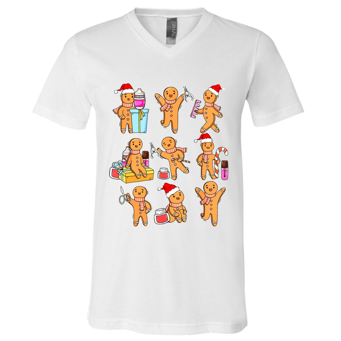 Nail Art Gift V-Neck T-Shirt