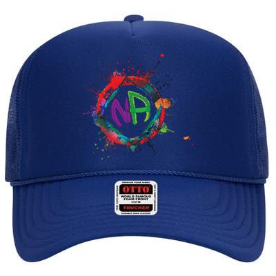 Narcotics Anonymous Gift Sobriety Funny Gift Logo Aa Na Cool Gift High Crown Mesh Back Trucker Hat