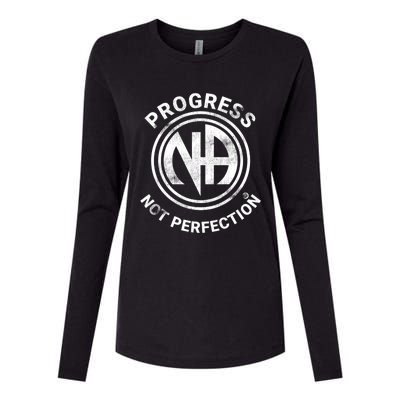 Narcotics Anonymous Gift Progress Not Perfection Aa Na Gift Womens Cotton Relaxed Long Sleeve T-Shirt