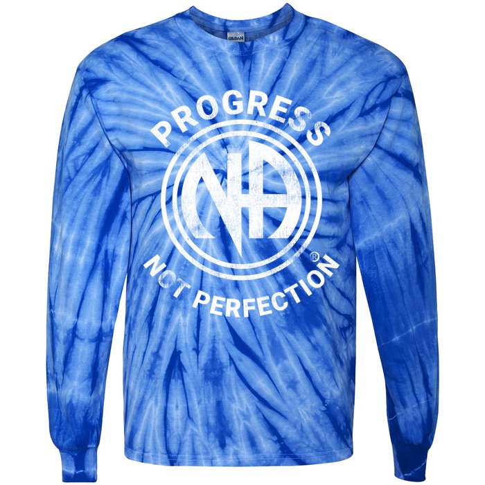 Narcotics Anonymous Gift Progress Not Perfection Aa Na Gift Tie-Dye Long Sleeve Shirt