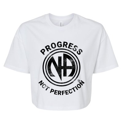 Narcotics Anonymous Gift Progress Not Perfection Aa Na Gift Bella+Canvas Jersey Crop Tee