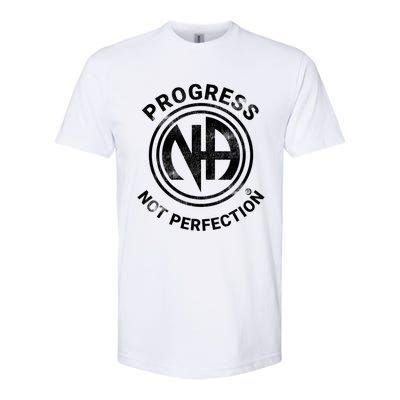 Narcotics Anonymous Gift Progress Not Perfection Aa Na Gift Softstyle CVC T-Shirt