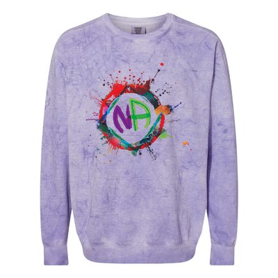 Narcotics Anonymous Gift Sobriety Funny Gift Logo Aa Na Cool Gift Colorblast Crewneck Sweatshirt