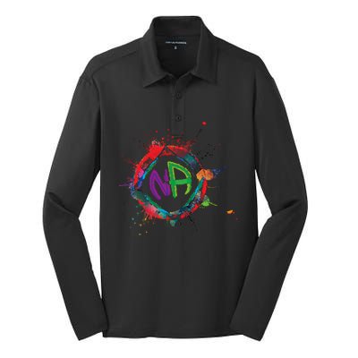 Narcotics Anonymous Gift Sobriety Funny Gift Logo Aa Na Cool Gift Silk Touch Performance Long Sleeve Polo