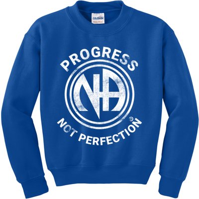 Narcotics Anonymous Gift Progress Not Perfection Aa Na Gift Kids Sweatshirt