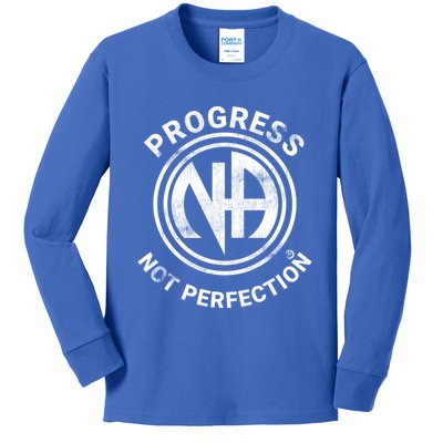 Narcotics Anonymous Gift Progress Not Perfection Aa Na Gift Kids Long Sleeve Shirt