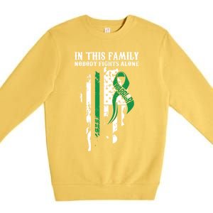 Nobody Alonefunny Gift Traumatic Brain Injury Awareness Ribbon Gift Premium Crewneck Sweatshirt