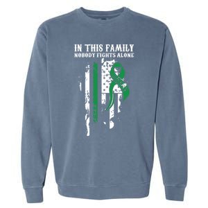 Nobody Alonefunny Gift Traumatic Brain Injury Awareness Ribbon Gift Garment-Dyed Sweatshirt