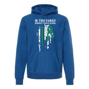 Nobody Alonefunny Gift Traumatic Brain Injury Awareness Ribbon Gift Premium Hoodie