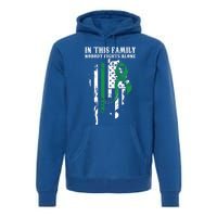 Nobody Alonefunny Gift Traumatic Brain Injury Awareness Ribbon Gift Premium Hoodie