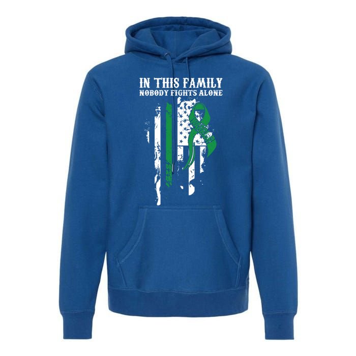 Nobody Alonefunny Gift Traumatic Brain Injury Awareness Ribbon Gift Premium Hoodie