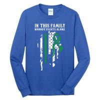 Nobody Alonefunny Gift Traumatic Brain Injury Awareness Ribbon Gift Tall Long Sleeve T-Shirt