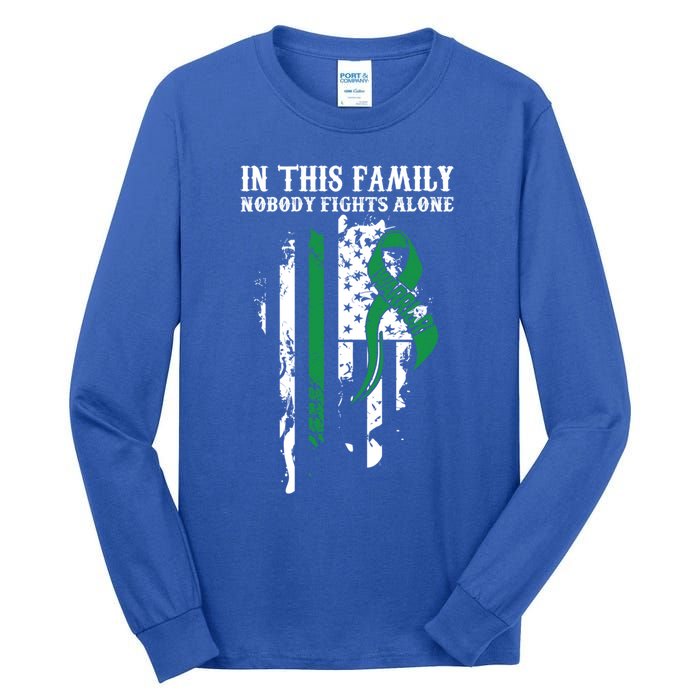 Nobody Alonefunny Gift Traumatic Brain Injury Awareness Ribbon Gift Tall Long Sleeve T-Shirt