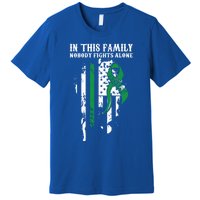 Nobody Alonefunny Gift Traumatic Brain Injury Awareness Ribbon Gift Premium T-Shirt