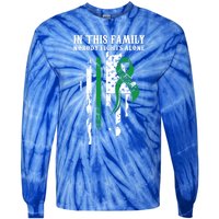 Nobody Alonefunny Gift Traumatic Brain Injury Awareness Ribbon Gift Tie-Dye Long Sleeve Shirt