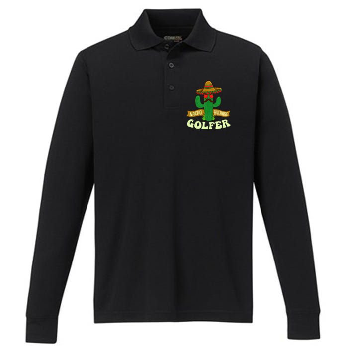 Nacho Average Golfer Tournament Hobby Performance Long Sleeve Polo