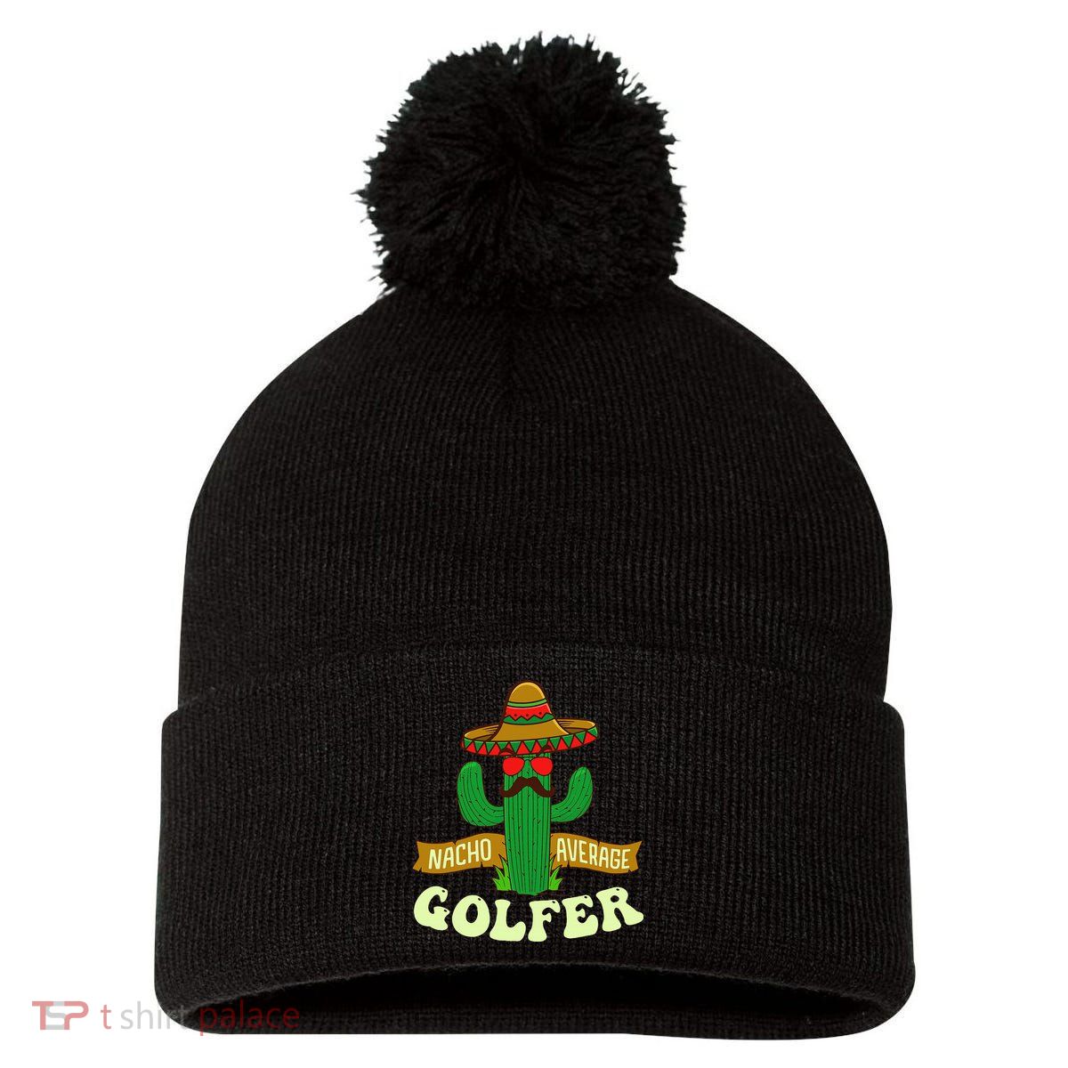 Nacho Average Golfer Tournament Hobby Pom Pom 12in Knit Beanie
