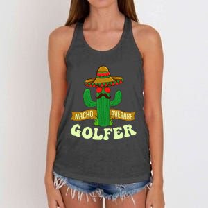 Nacho Average Golfer Tournament Hobby Women's Knotted Racerback Tank