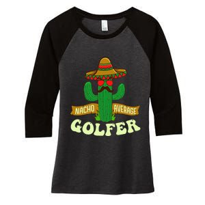 Nacho Average Golfer Tournament Hobby Women's Tri-Blend 3/4-Sleeve Raglan Shirt