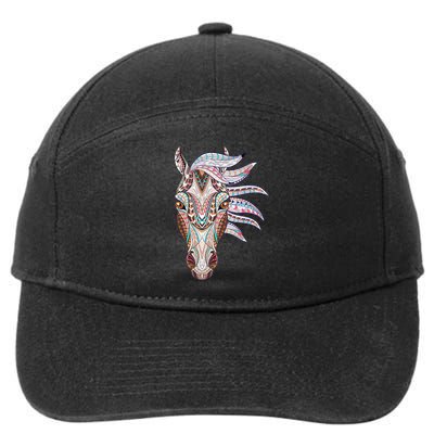 Native American Geometric Horse 7-Panel Snapback Hat