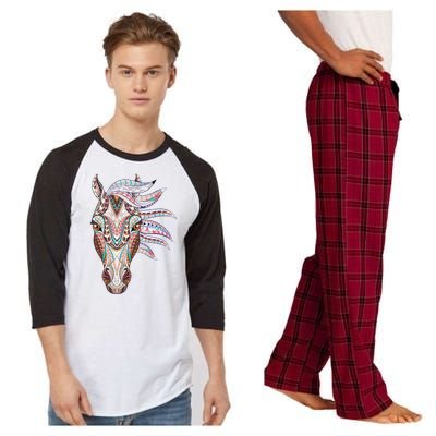 Native American Geometric Horse Raglan Sleeve Pajama Set