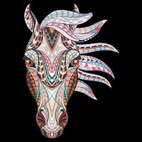 Native American Geometric Horse Zip Tote Bag