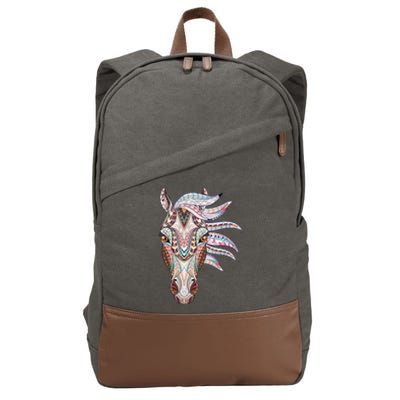 Native American Geometric Horse Cotton Canvas Backpack