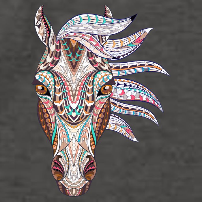 Native American Geometric Horse Vector Backpack