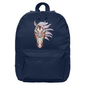 Native American Geometric Horse 16 in Basic Backpack