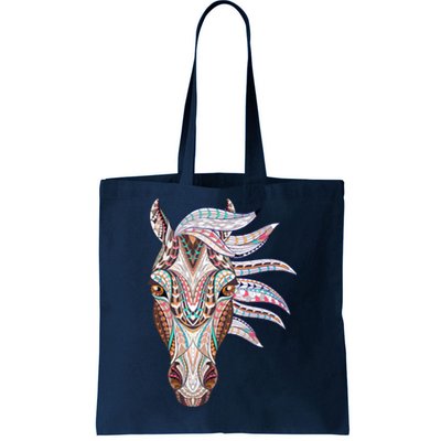 Native American Geometric Horse Tote Bag