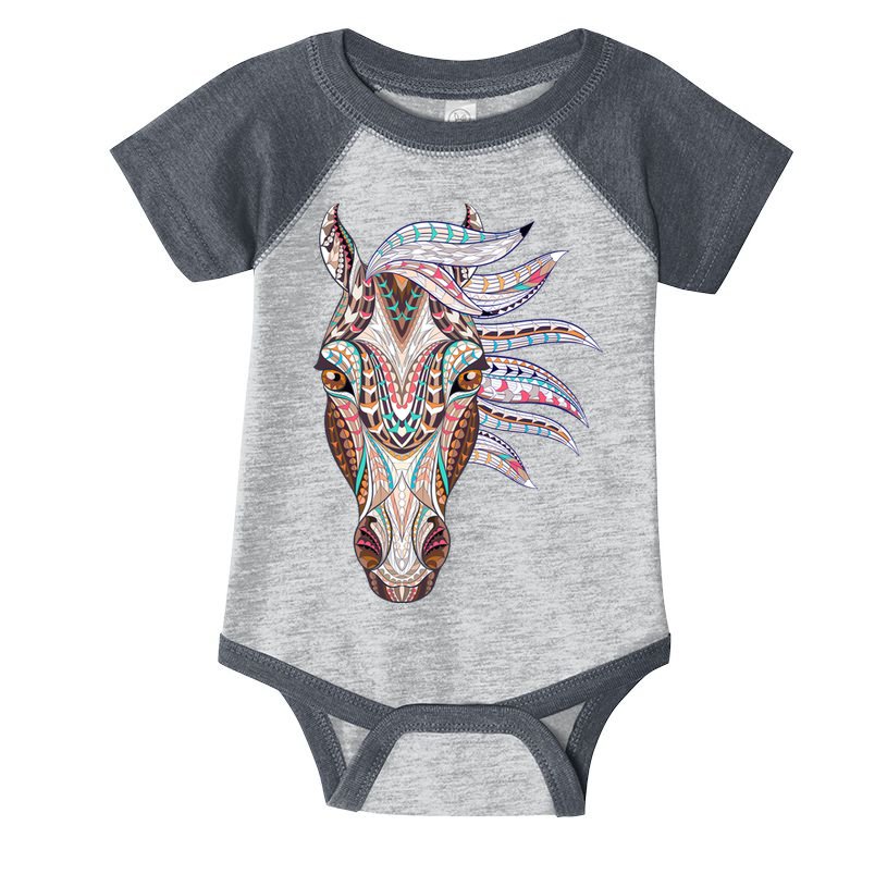 Native American Geometric Horse Infant Baby Jersey Bodysuit