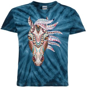 Native American Geometric Horse Kids Tie-Dye T-Shirt